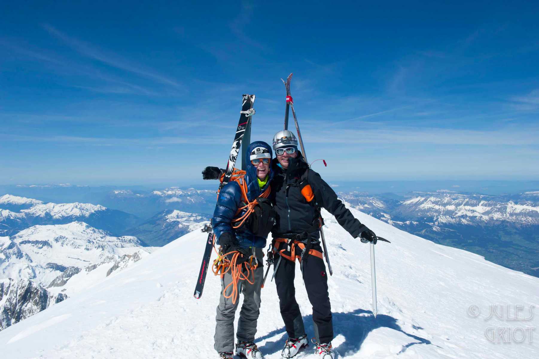 Sommet du mont blanc à ski