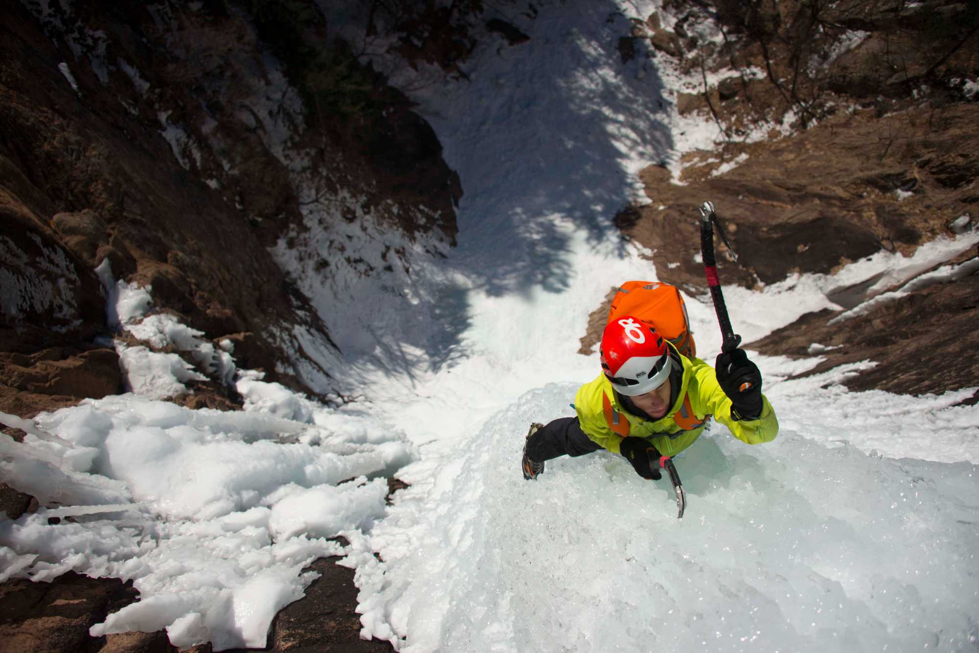 escalade sur glace en Corée